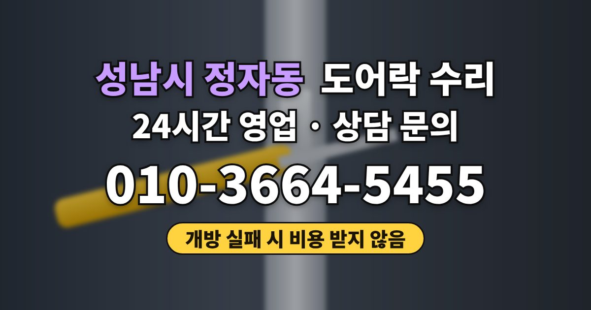 성남시 정자동 도어락 수리